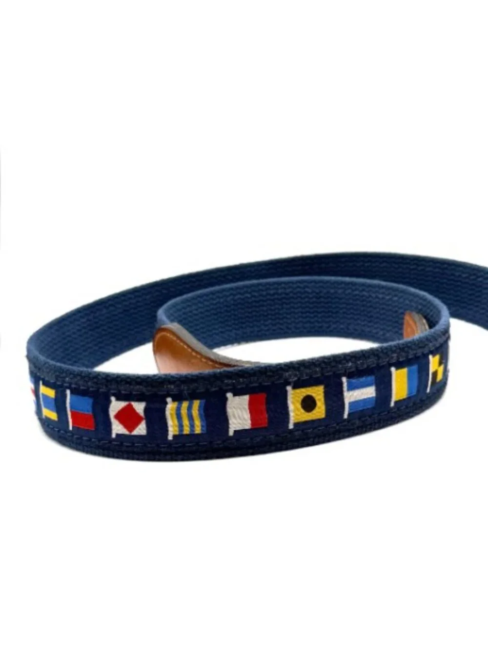Zep-Pro Navy Nautical Flag Web Belt Preppy Made USA Sz 38